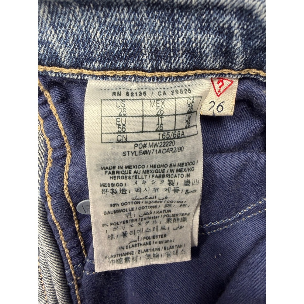 Guess Jeans Women 26 Straight Leg Patchwork Raw Hem Vintage Style W71AC4R2190 - Picture 6 of 13